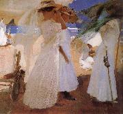 Joaquin Sorolla On the beach oil